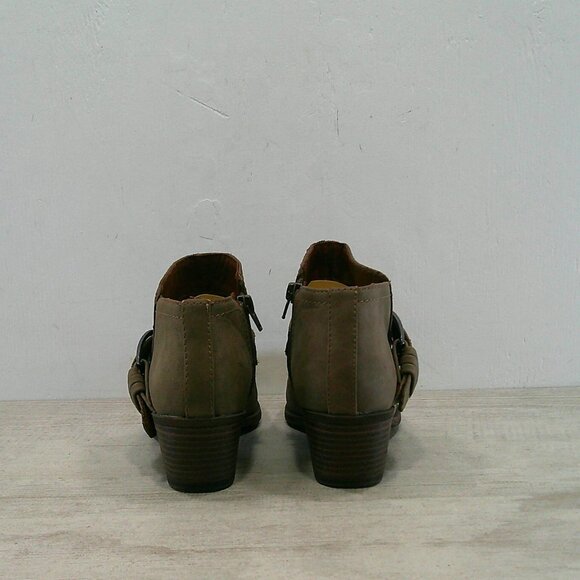 Indigo Rd. Sansun Brown Taupe Ankle Boot w/ Harness straps & buckle  Sz 6 M - Picture 6 of 12
